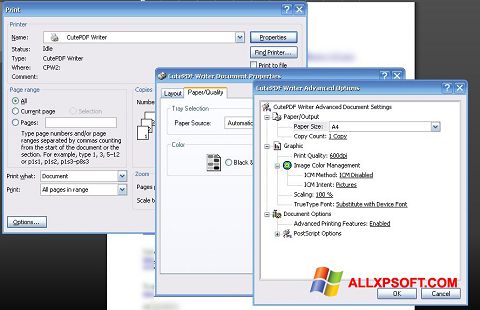 Screenshot CutePDF Writer para Windows XP