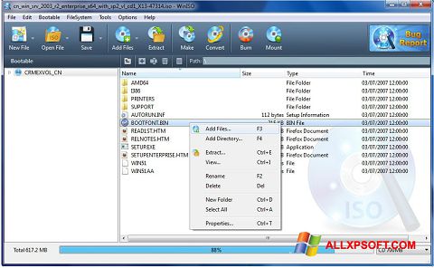 Screenshot WinISO para Windows XP