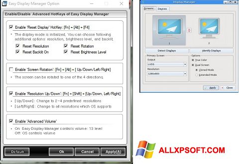 Screenshot Easy Display Manager para Windows XP