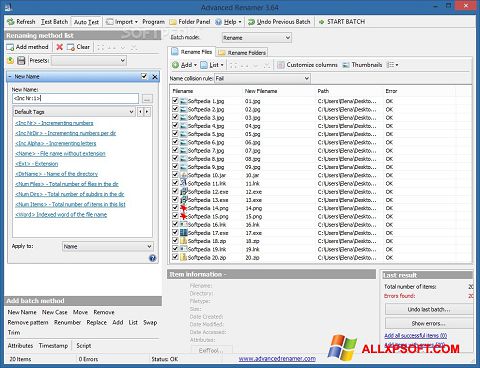 Screenshot ReNamer para Windows XP