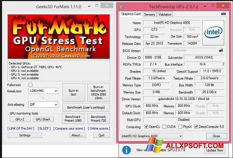 Screenshot FurMark para Windows XP