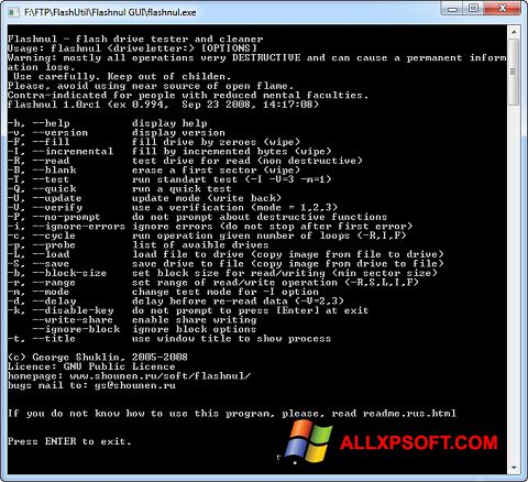 Screenshot Flashnul para Windows XP