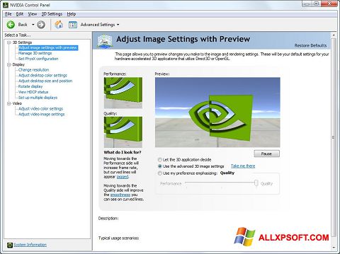 Screenshot NVIDIA ForceWare para Windows XP