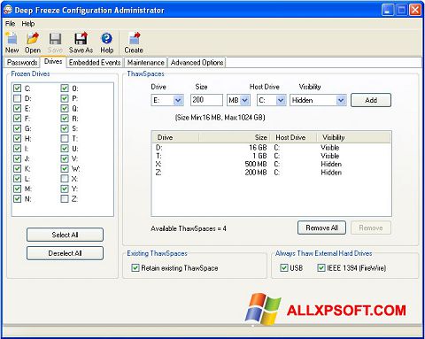 Screenshot Deep Freeze para Windows XP