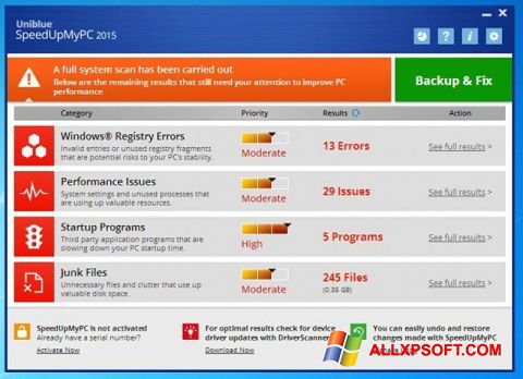 Screenshot SpeedUpMyPC para Windows XP