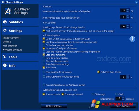 Screenshot ALLPlayer para Windows XP