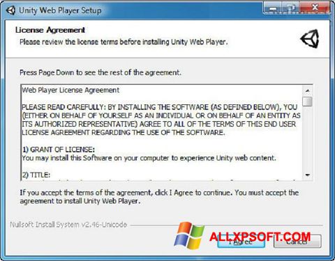 Screenshot Unity Web Player para Windows XP