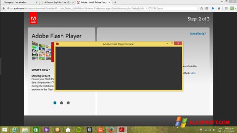 Screenshot Adobe Flash Player para Windows XP