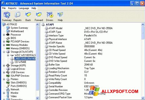 Screenshot ASTRA32 para Windows XP