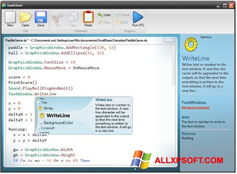 Screenshot Small Basic para Windows XP