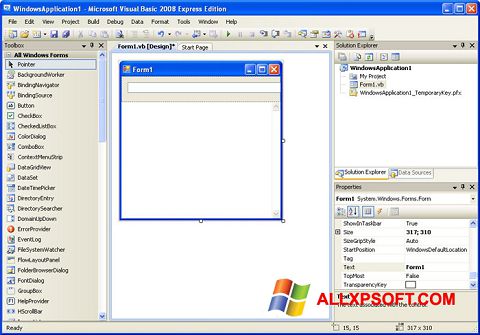 Screenshot Microsoft Visual Basic para Windows XP