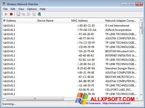 Screenshot Wireless Network Watcher para Windows XP
