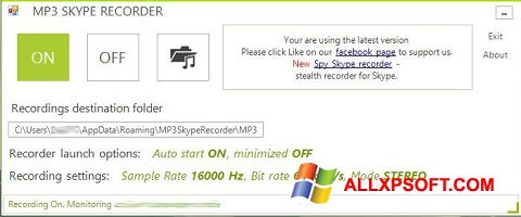 Screenshot MP3 Skype Recorder para Windows XP