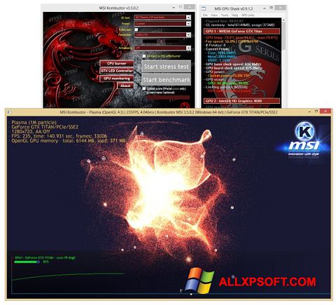 Screenshot MSI Kombustor para Windows XP