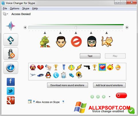 Screenshot Skype Voice Changer para Windows XP