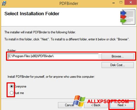 Screenshot PDFBinder para Windows XP
