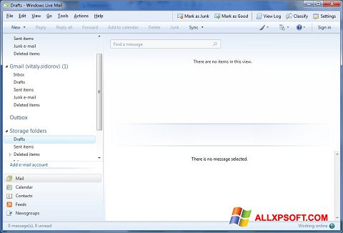 Screenshot Windows Live Mail para Windows XP