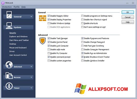 Screenshot WinLock para Windows XP