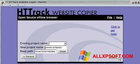 Screenshot HTTrack Website Copier para Windows XP