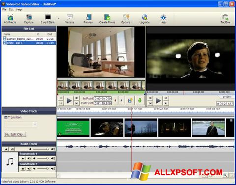 Screenshot VideoPad Video Editor para Windows XP