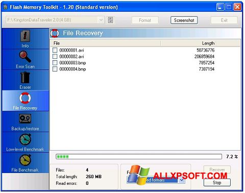 Screenshot Flash Memory Toolkit para Windows XP