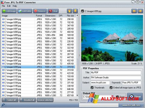 Screenshot JPG to PDF Converter para Windows XP