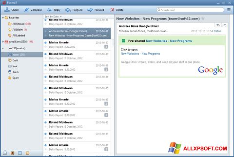 Screenshot FoxMail para Windows XP