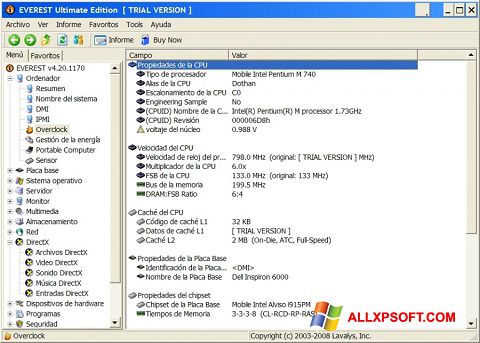 Screenshot EVEREST Ultimate Edition para Windows XP