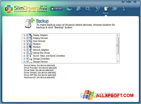Screenshot SlimDrivers para Windows XP