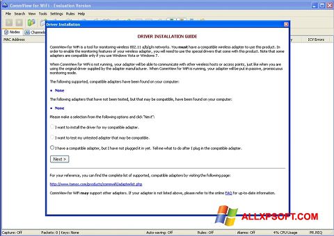 Screenshot CommView for WiFi para Windows XP