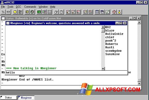 Screenshot mIRC para Windows XP