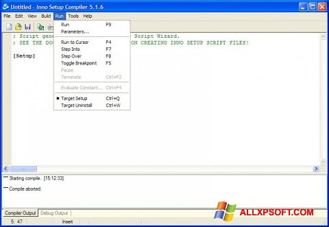 Screenshot Inno Setup para Windows XP