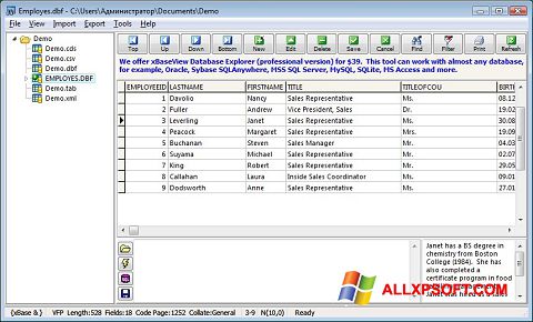 Screenshot DBF Viewer para Windows XP