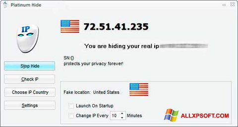 Screenshot Hide IP Platinum para Windows XP