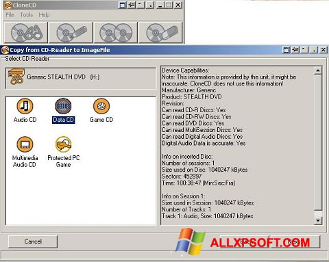 Screenshot CloneCD para Windows XP