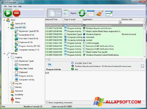 Screenshot Keylogger para Windows XP