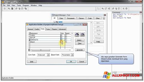 Screenshot Microsoft Visual FoxPro para Windows XP
