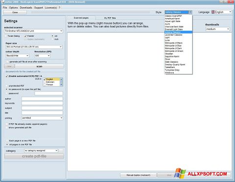 Screenshot Scan2PDF para Windows XP