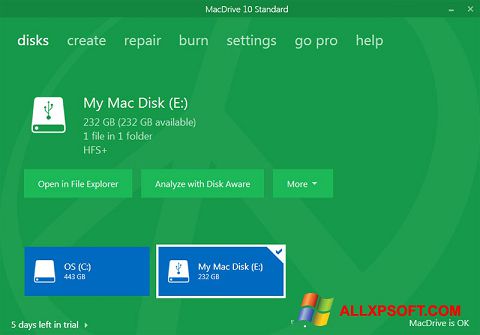Screenshot MacDrive para Windows XP
