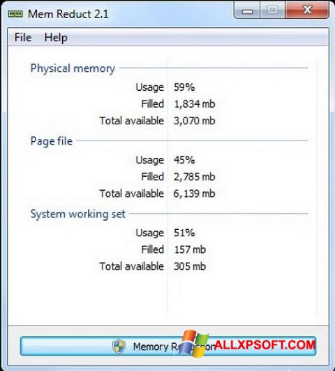 Screenshot Mem Reduct para Windows XP