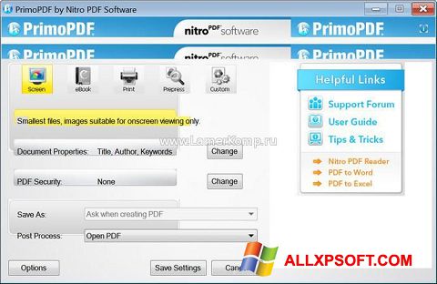 Screenshot PrimoPDF para Windows XP