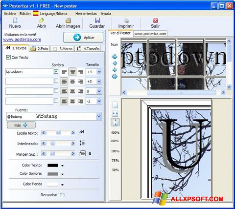 Screenshot Posteriza para Windows XP
