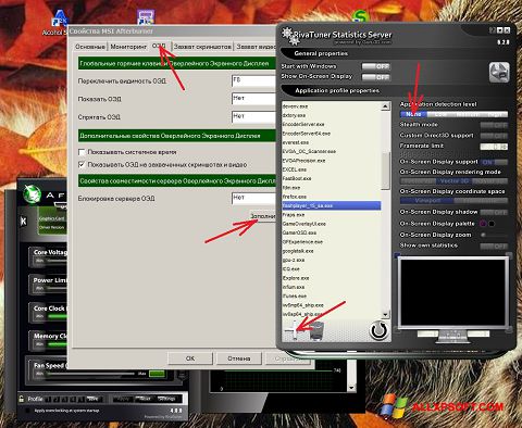 Screenshot MSI Afterburner para Windows XP