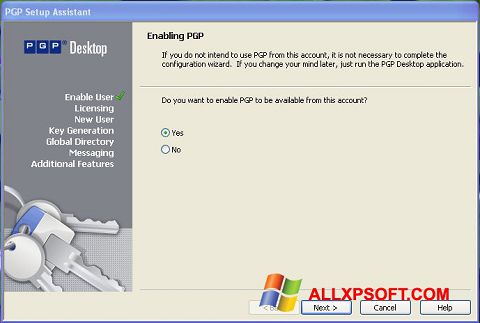 Screenshot PGP Desktop para Windows XP