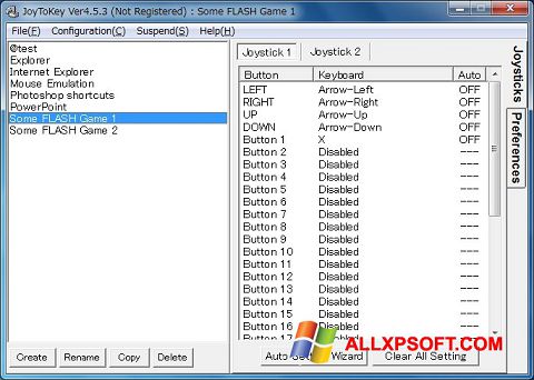 Screenshot JoyToKey para Windows XP