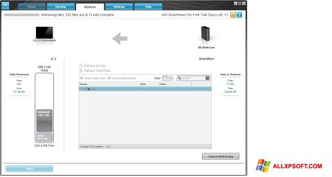 Screenshot WD SmartWare para Windows XP