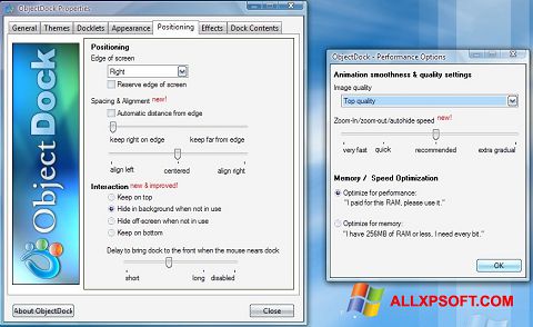 Screenshot ObjectDock para Windows XP
