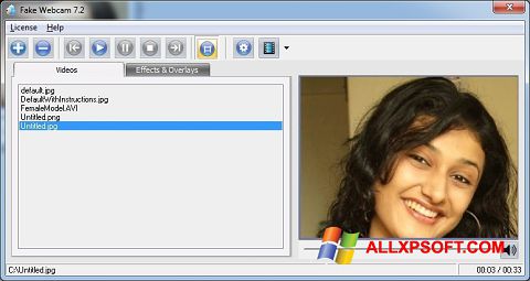 Screenshot Fake Webcam para Windows XP