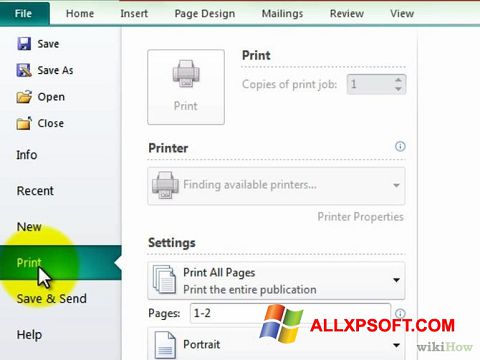Screenshot Microsoft Publisher para Windows XP