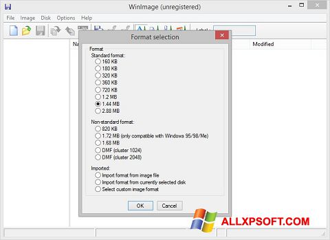 Screenshot WinImage para Windows XP